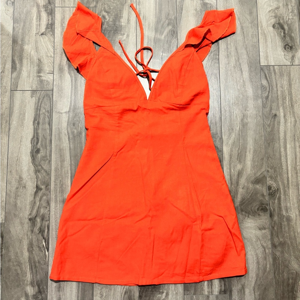 Summer Tie-Back V-Neck Mini Dress